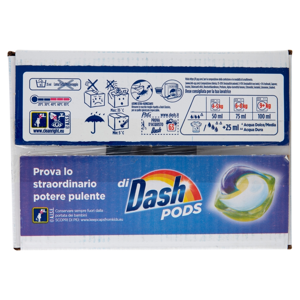Dash Detersivo Lavatrice Liquido per Bucato Power Azione Extra Igienizzante 3x21=63 Lavaggi 3x1050ml